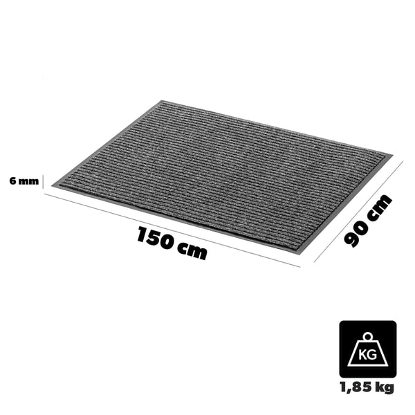 Dørmåtte - Udendørs indgangs- og skrabemåtte 90x150 cm - Skridsikker - PVC - Håndvask - Maskinfremstillet