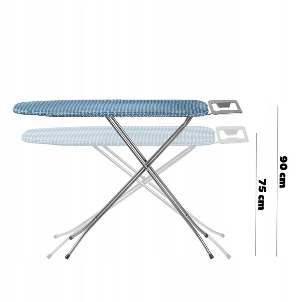 Strygebræt - Standardmodel - Sammenklappeligt med håndtag - 110x30 cm - Blå