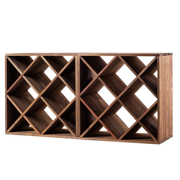 Vinreol - Vinstativ gitter - Træ - Mørk bronze - 2-pak