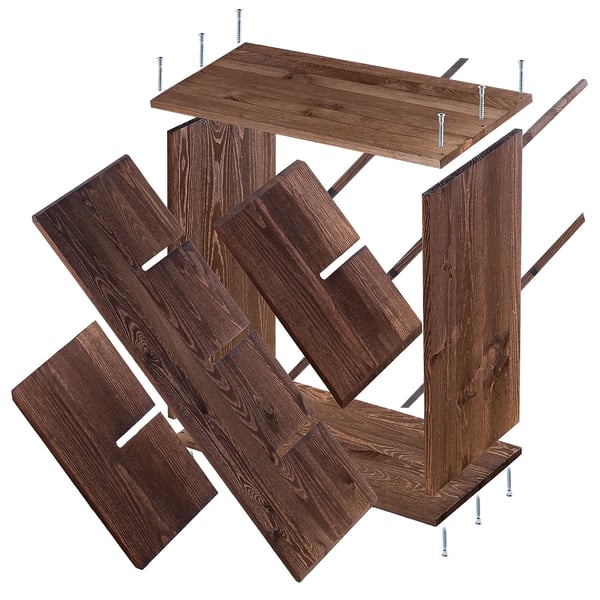 Vinreol - Vinstativ gitter - Træ - Mørk bronze - 2-pak