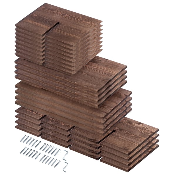 Vinreol - Vinstativ gitter - Træ - Mørk bronze - 2-pak