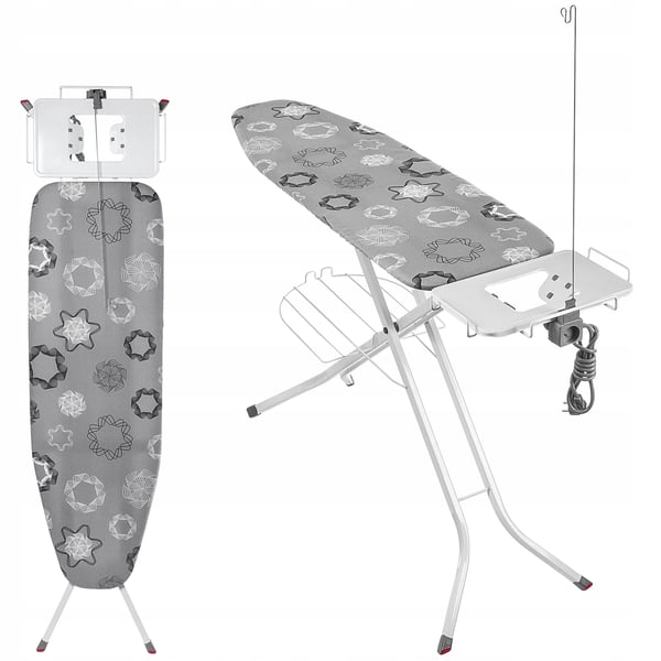 Strygebræt / Strygebord - Foldbart - Bred plade 120 x 38 cm - Strygejernsholder