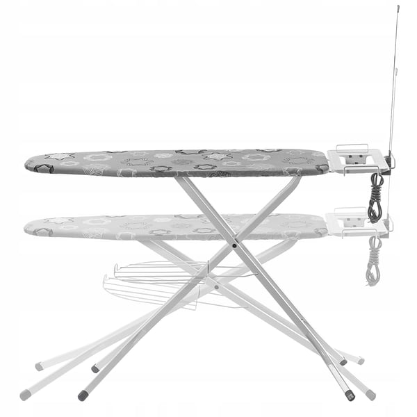 Strygebræt / Strygebord - Foldbart - Bred plade 120 x 38 cm - Strygejernsholder