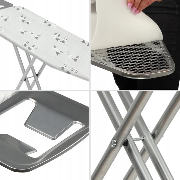 Strygebræt - Sammenklappeligt - 110×30 cm - Med strygejernsholder - Kompakt - Stabil
