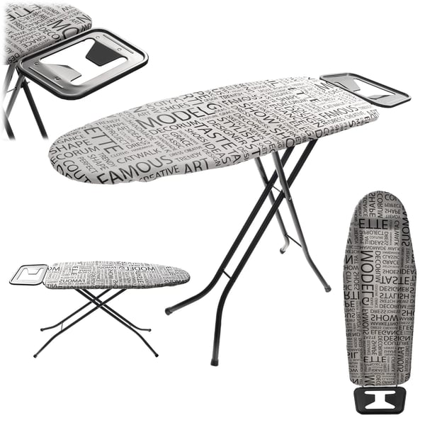 Strygebræt - Sammenklappeligt - 110x30 cm - Med strygejernsholder - Lille og robust