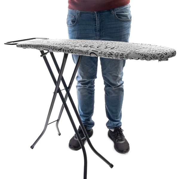 Strygebræt - Sammenklappeligt - 110x30 cm - Med strygejernsholder - Lille og robust