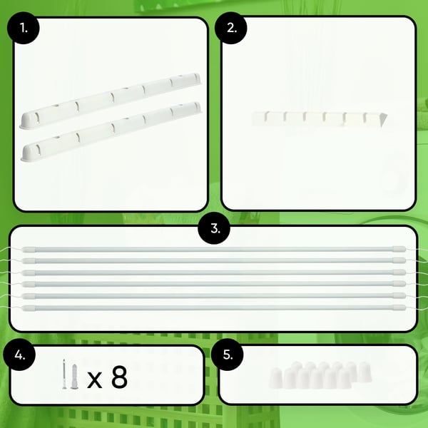 Loftmonteret tørrestativ - Tøjstativ til badeværelse - 6 stænger - 90 cm - Robust konstruktion