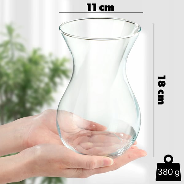 Glasvaser - Vase til blomster - 2-pak - Højde 18 cm - Til snitblomster