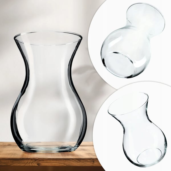 Glasvaser - Vase til blomster - 2-pak - Højde 18 cm - Til snitblomster