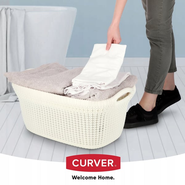 Vasketøjskurv - Polypropylen - 40 L - Creme