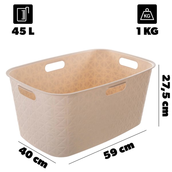 Vasketøjskurv - Vasketøjsbeholder - 45 l - Polypropylen (PP) - Til undertøj - Beige
