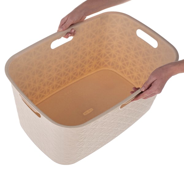 Vasketøjskurv - Vasketøjsbeholder - 45 l - Polypropylen (PP) - Til undertøj - Beige