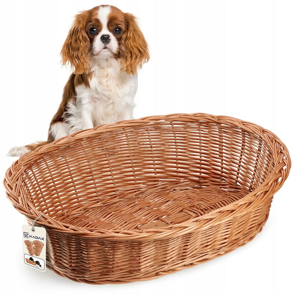 Hundekurv hundeseng - Flettet fiberkurv - 58 cm - Str. S - Håndvask - Blå
