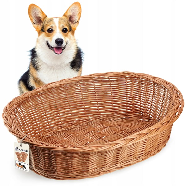 Hundeseng Hundekurv - Flettet fiberkurv - Str. M - Håndvask - Blå