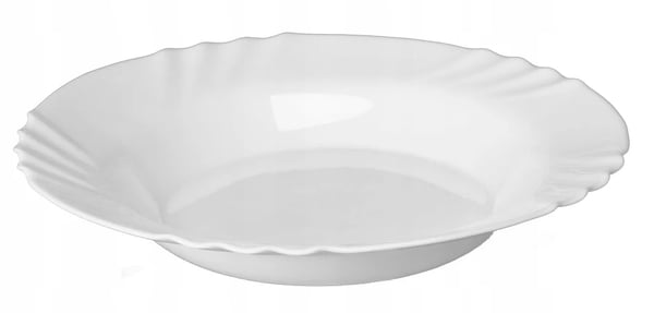 Suppe-tallerken - Dyb tallerken - Ø 23 cm - Glas - Rund - 1 stk - FCM-certificeret - Hvid