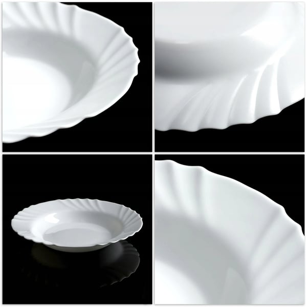 Suppe-tallerken - Dyb tallerken - Ø 23 cm - Glas - Rund - 1 stk - FCM-certificeret - Hvid