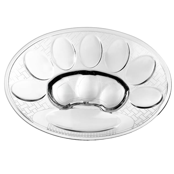 Æggefad - Serveringsfad i glas - Rund - Til 10 æg - Ø 22 cm - Påskeservering
