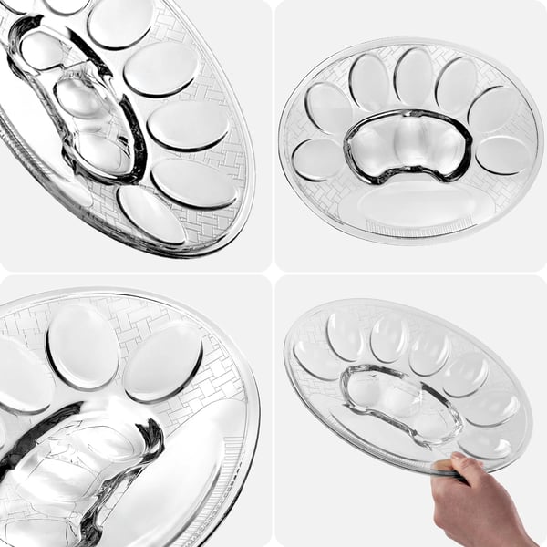 Æggefad - Serveringsfad i glas - Rund - Til 10 æg - Ø 22 cm - Påskeservering