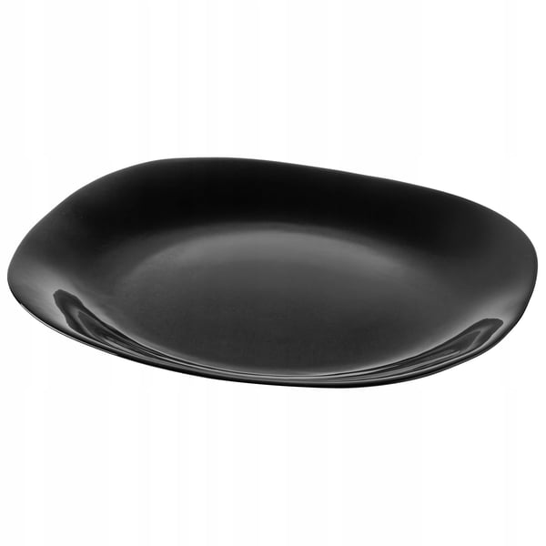 Tallerken - Spisetallerken/Frokosttallerken - 28 cm - Rund - Glas - Flad - Flisemønster - Sort
