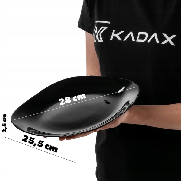 Tallerken - Spisetallerken/Frokosttallerken - 28 cm - Rund - Glas - Flad - Flisemønster - Sort
