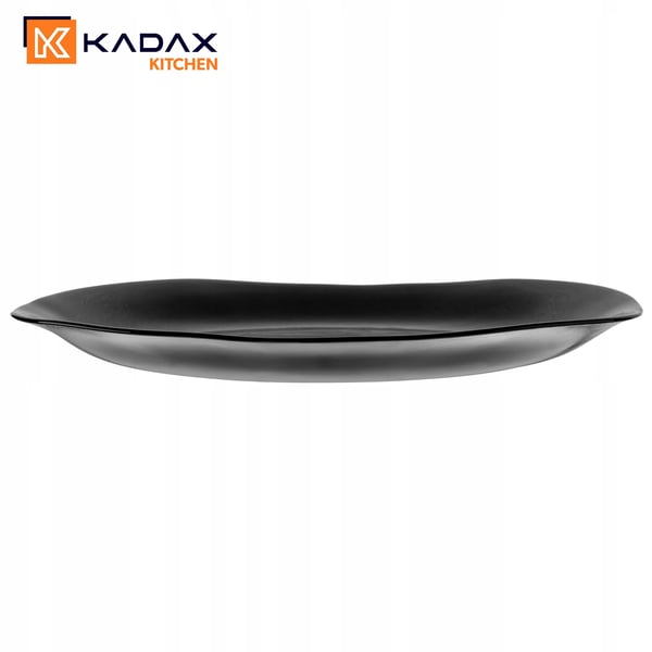 Tallerken - Spisetallerken/Frokosttallerken - 28 cm - Rund - Glas - Flad - Flisemønster - Sort