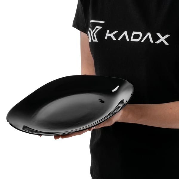 Tallerken - Spisetallerken/Frokosttallerken - 28 cm - Rund - Glas - Flad - Flisemønster - Sort