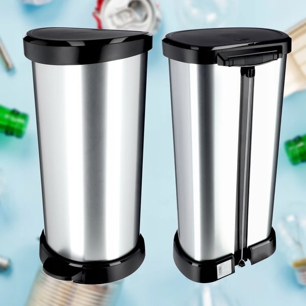Affaldsspand - Skraldespand med pedal - 40 l - Metalliseret finish - Fremstillet i Polen