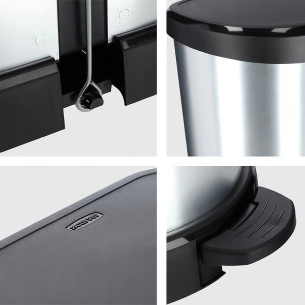 Affaldsspand - Skraldespand med pedal - 40 l - Metalliseret finish - Fremstillet i Polen