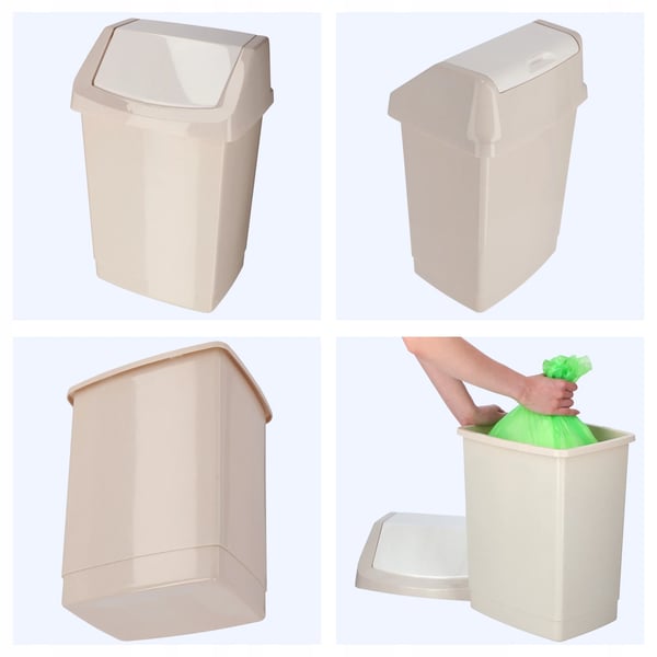 Skraldespand - Affaldsspand 25 L - Beige