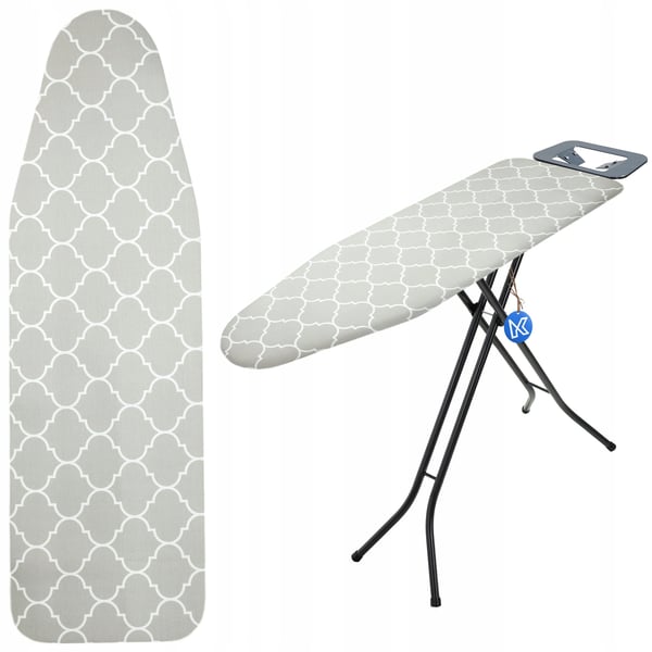 Strygebetræk - Reservebetræk 132×48 cm - Elastisk Pasform - Grå
