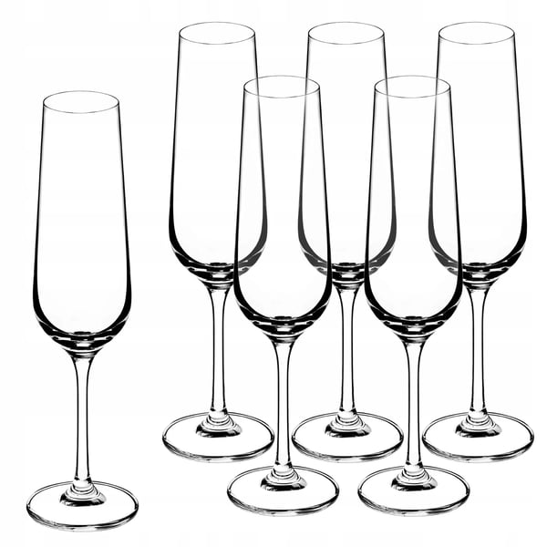 Champagneglas - Sæt med 6 stk - 200 ml - FCM-certificerede - Fremstillet i Polen Champagneglas - Sæt med 6 stk - 200 ml - FCM-certificerede - Fremstillet i Polen