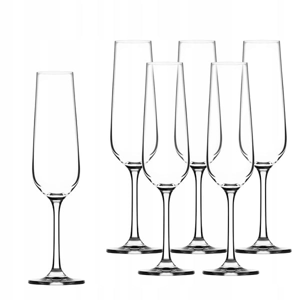 Champagneglas - Sæt med 6 stk - 200 ml - FCM-certificerede - Fremstillet i Polen
