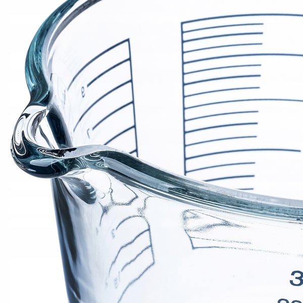 Målekande - Glas målebæger - 1 l (1000 ml) - Med måleskala - Til køkken og bagning