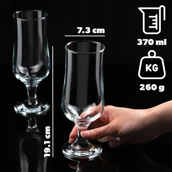Ölglas - Set med 6 - 370 ml - Klarglas - Dricksglas