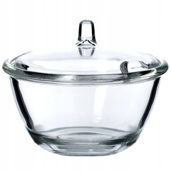 Glas sukkerkrukke/slikkrukke - Krukke med låg - Elegant design - CE/EU-certificeret