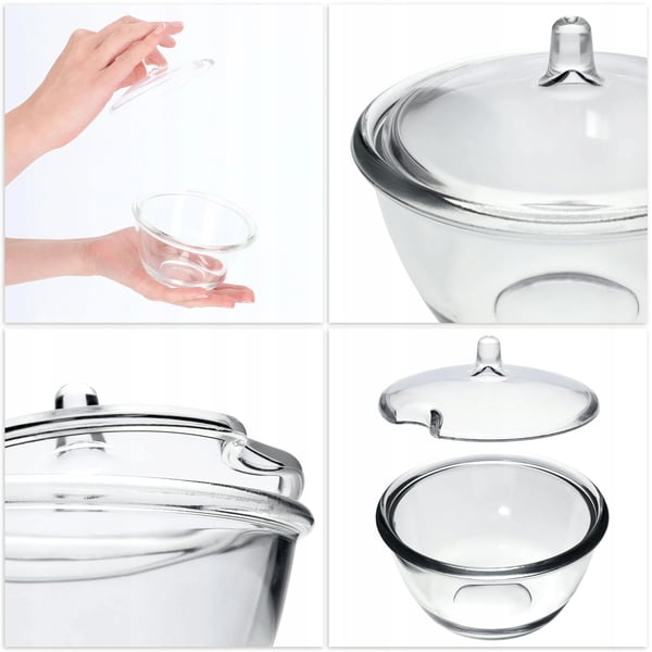 Glas sockerburk/godisburk - Burk med lock - Elegant design - CE/EU-certifierad