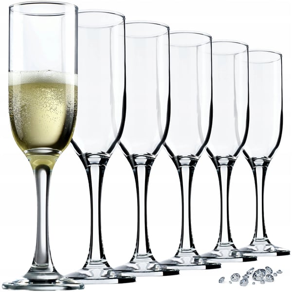 Champagneglas - Prosecco flute - Volumen 210 ml - Sæt med 6 - FCM-godkendt - Fremstillet i Polen Champagneglas - Prosecco flute - Volumen 210 ml - Sæt med 6 - FCM-godkendt - Fremstillet i Polen