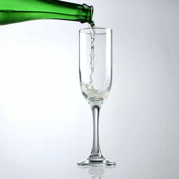 Champagneglas - Prosecco flute - Volumen 210 ml - Sæt med 6 - FCM-godkendt - Fremstillet i Polen