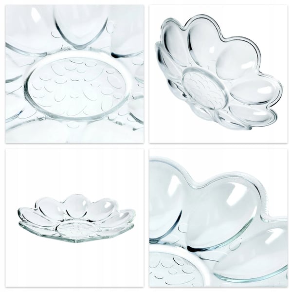 Äggfat/äggbricka - Serveringsfat - Glas - Rund - 2-pack - FCM-certifierad