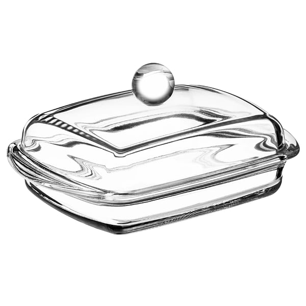 Smørboks - Smørdåse - Med Glaslåg - 16 cm - Klassisk