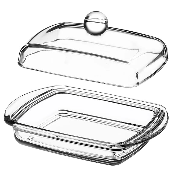 Smørboks - Smørdåse - Med Glaslåg - 16 cm - Klassisk