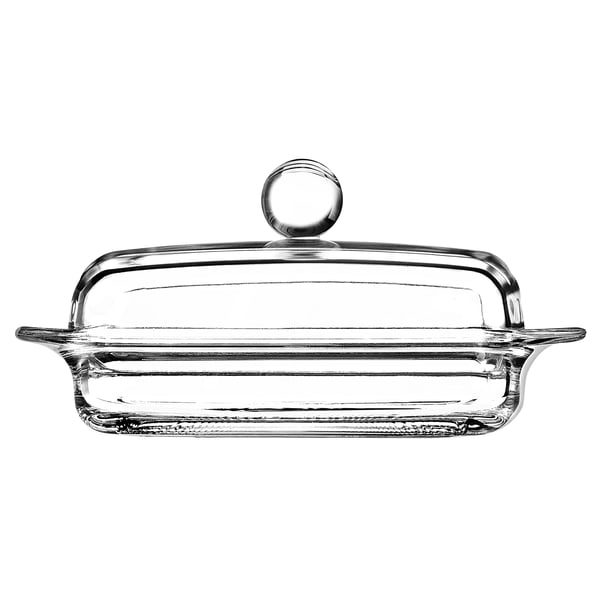 Smørboks - Smørdåse - Med Glaslåg - 16 cm - Klassisk