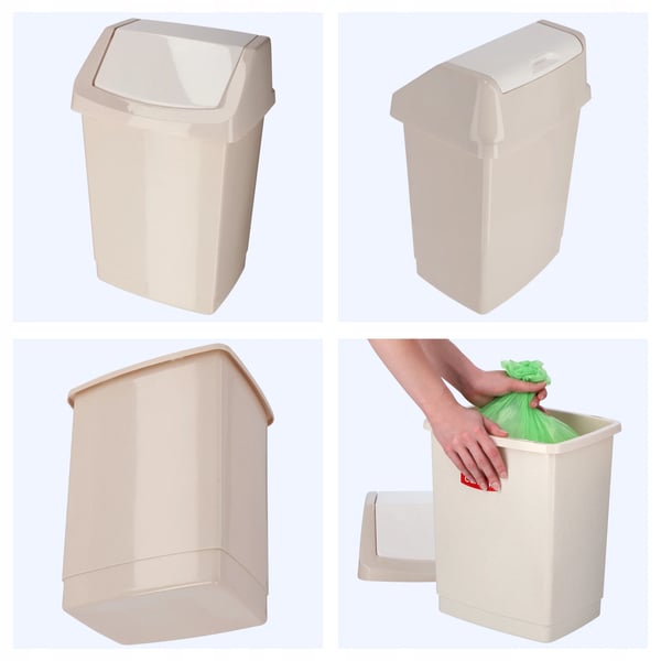 Skraldespand - Affaldsspand - Kapacitet 15 L - Beige