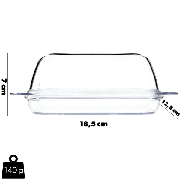Smørboks - Smørdåse med låg - Plast - 18x12 cm - FCM-certificeret