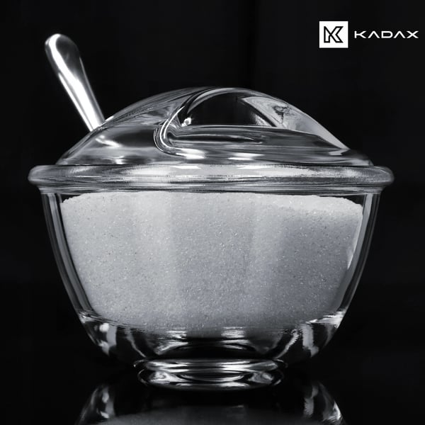 Sukkerkrukke i glas - Slikkrukke med låg - Elegant design - CE/EU-certificeret - Transparent