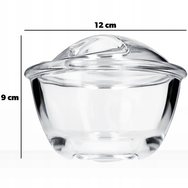 Sukkerkrukke i glas - Slikkrukke med låg - Elegant design - CE/EU-certificeret - Transparent