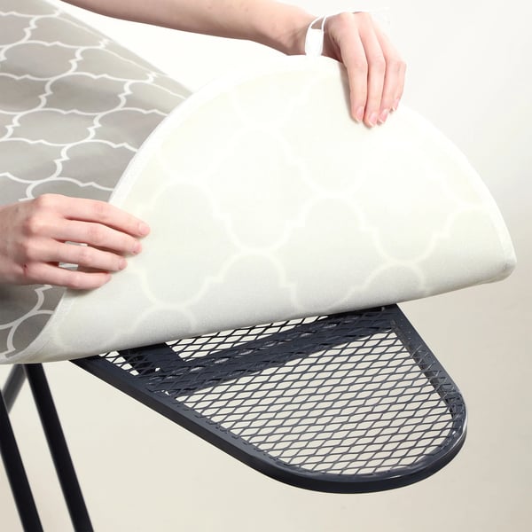 Strygebrætbetræk - Overtræk til strygebræt - Størrelse 148 x 52 cm - Elastisk pasform - Grå