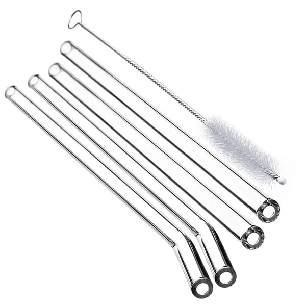 Glas-sugrör - Set - Borosilikatglas - 5-pack