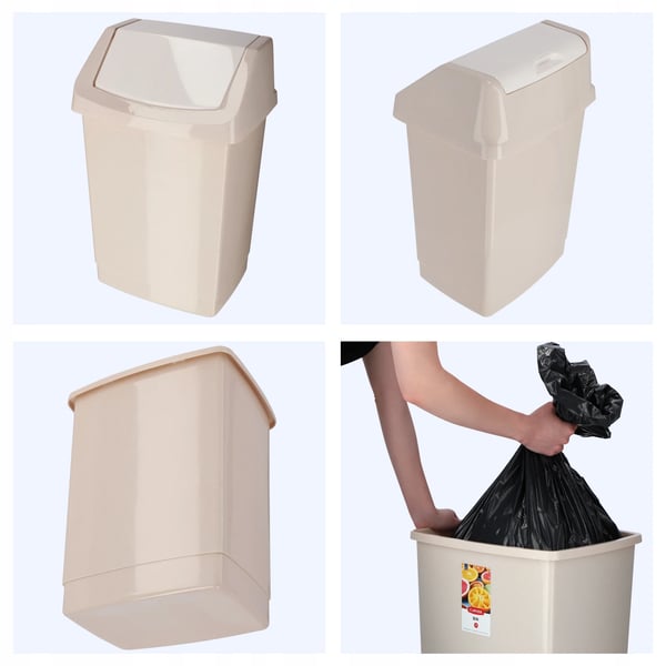 Skraldespand - Affaldsspand - Kapacitet 50 l - Beige