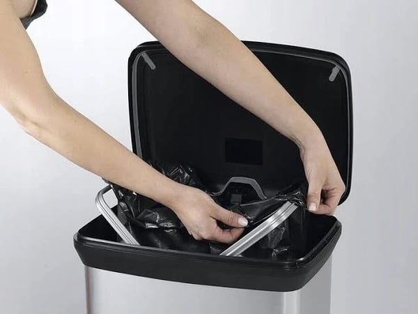 Affaldsspand - Pedalspand - Metal-look - 50 l